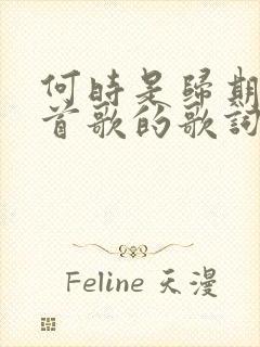 何时是归期是哪首歌的歌词