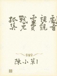 孤战电视剧40集免费观看高清版