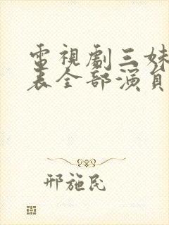 电视剧三妹演员表全部演员介绍