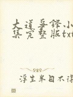 大道争锋小说全集完整版txt