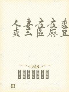 人妻夜夜爽天天爽三区麻豆av网站