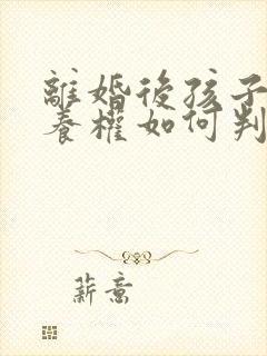 离婚后孩子的抚养权如何判决