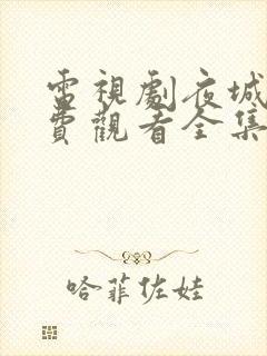 电视剧夜城赋免费观看全集完整版