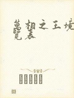 万相之王境界一览表