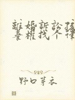 离婚诉讼孩子抚养权找个律师需要多少钱