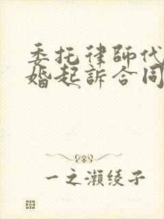 委托律师代理离婚起诉合同