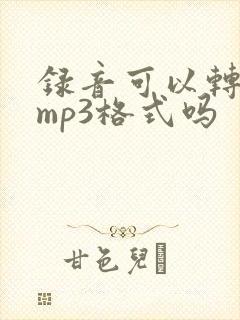 录音可以转换成mp3格式吗