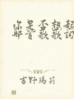 你是否想起我是哪首歌歌词