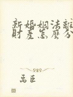 新婚姻法离婚后财产怎么分割