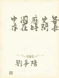 中国历史各朝代存在时间长短排序