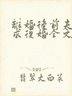 离婚后前夫哭着求复婚全文免费