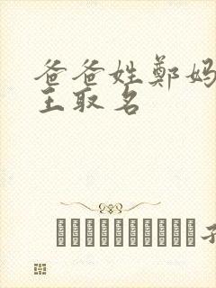 爸爸姓郑妈妈姓王取名