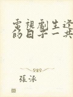 电视剧生逢灿烂的日子一共多少集