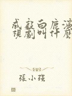 成毅白鹿演的电视剧叫什么