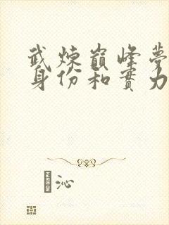 武炼巅峰梦无涯身份和实力