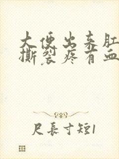 大便出来肛门疼撕裂疼有血怎么回事