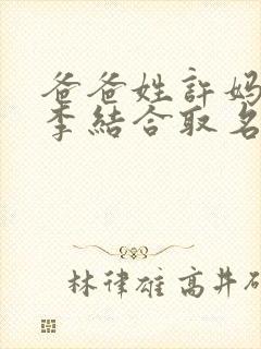 爸爸姓许妈妈姓李结合取名