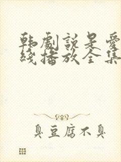 韩剧说是爱情在线播放全集免费观看