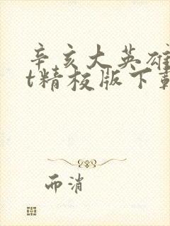 辛亥大英雄txt精校版下载