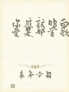 你应该明白我的爱是哪首歌的歌词