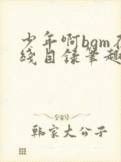 少年啊bgm在线目录笔趣阁