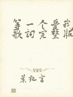 等一个爱我的人歌词完整版