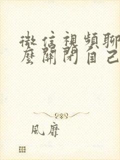 微信视频聊天怎么关闭自己的窗口