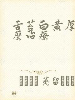 舌苔白黄厚腻怎么治疗