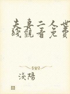 夫妻二人世界在线观看免费完整版高清