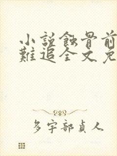 小说蚀骨前妻太难追全文免费阅读