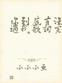 你到底有没有爱过我歌词完整版