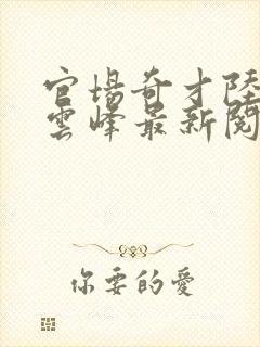 官场奇才陆羽刘云峰最新阅读