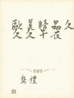 欧美精品久久久久久午夜