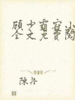 顾少霸宠小娇妻全文免费阅读