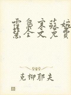 霍枭寒苏婉苏晓慧全文免费看