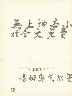 无上神帝小说txt全文免费下载