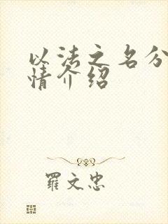 以法之名分集剧情介绍