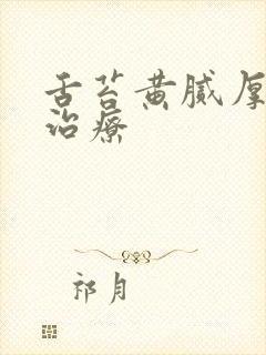 舌苔黄腻厚怎么治疗