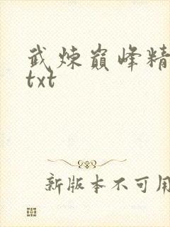 武炼巅峰精校版txt