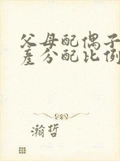 父母配偶子女遗产分配比例封面