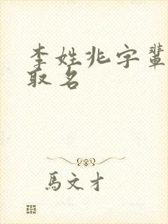 李姓兆字辈男孩取名