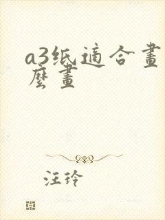 a3纸适合画什么画封面