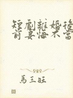 短剧离婚后冷傲前妻悔不当初全集