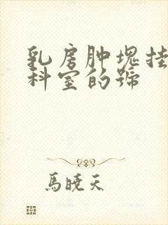 乳房肿块挂什么科室的号封面