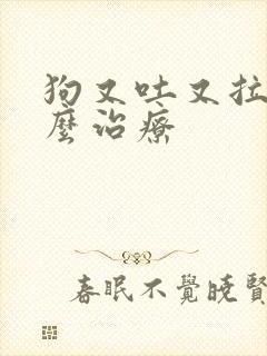 狗又吐又拉稀怎么治疗