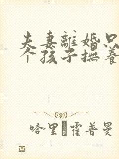 夫妻离婚只有一个孩子抚养权怎么判定