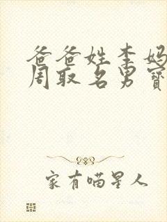 爸爸姓李妈妈姓周取名男宝宝封面