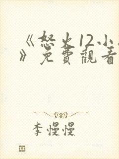 《怒火12小时》免费观看 完整