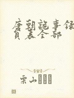 唐朝诡事录2演员表全部