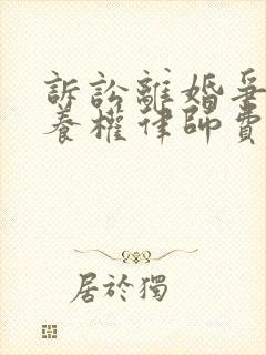 诉讼离婚争取抚养权律师费封面